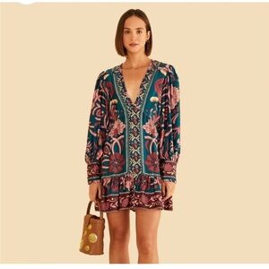 NWOT FARM RIO SEASHELL TAPESTRY DRESS